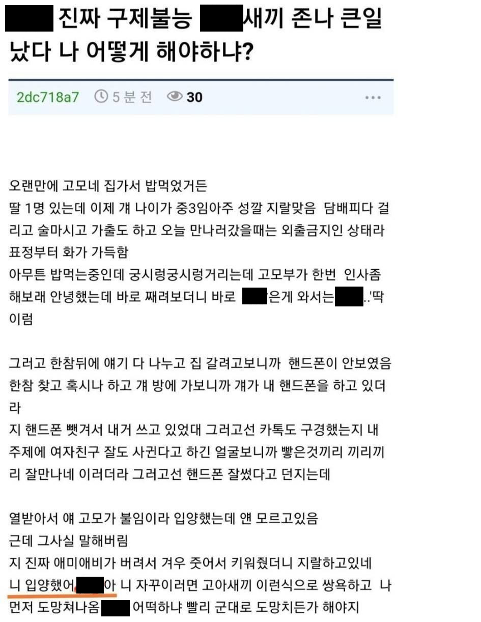 고모네가서 중3여자에게 제대로 사고친 남자 …