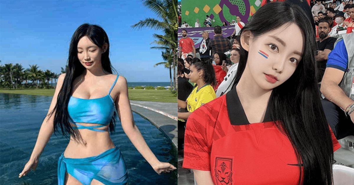 "콜라병 몸매 여신"... 축구 여신 곽민선, 아찔한 비키니 입고 완벽한 몸매 과시