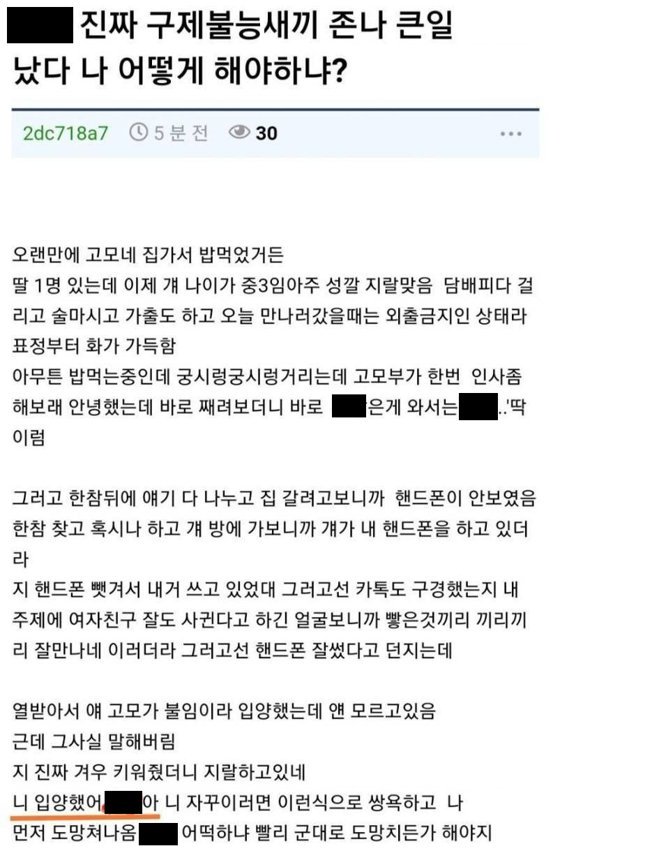 고모네가서 중3여자에게 제대로 사고친 남자 …