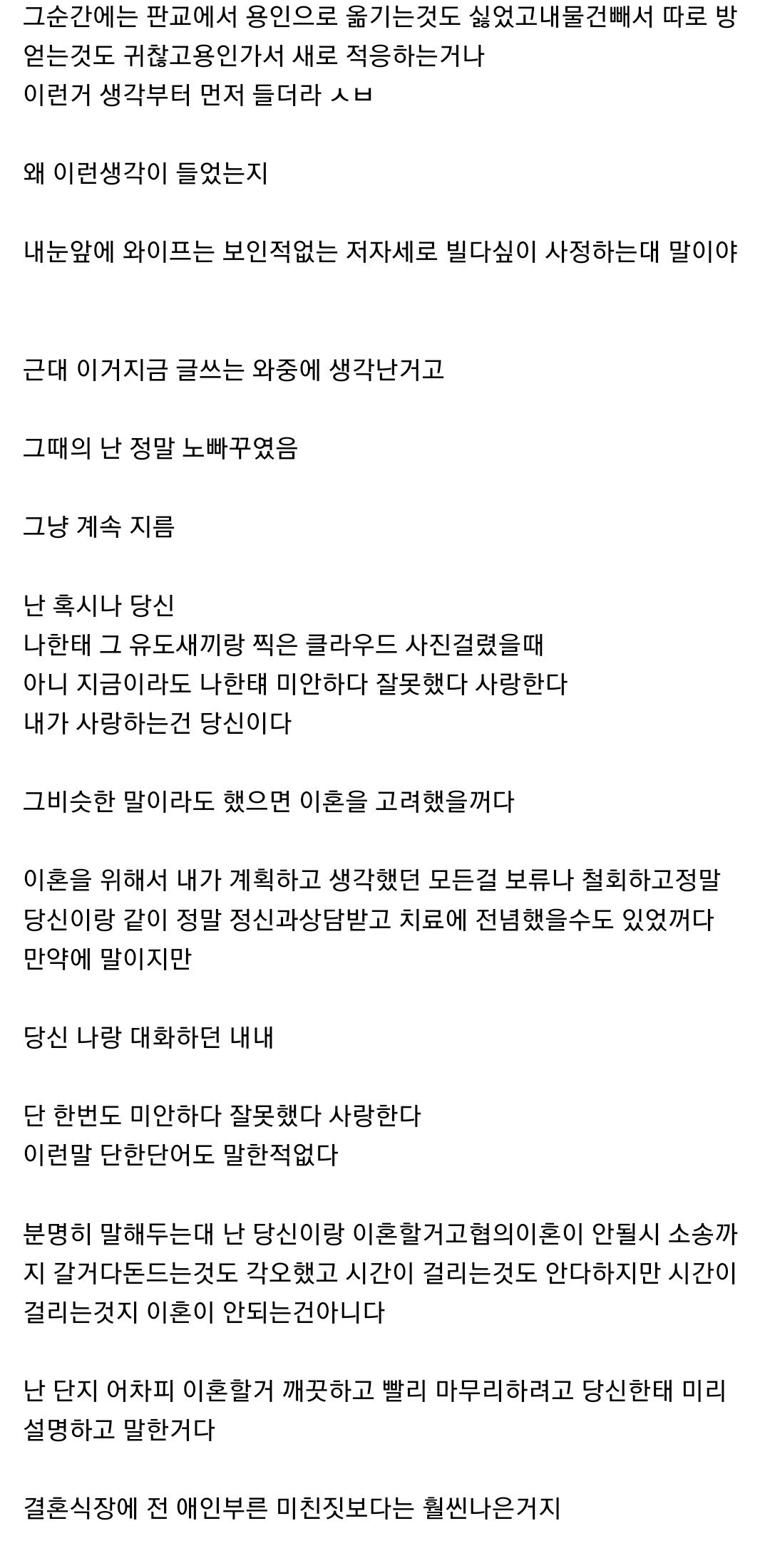 아내와 전남친 사진 보고 이혼을 결심한 남편 후기뜸 19