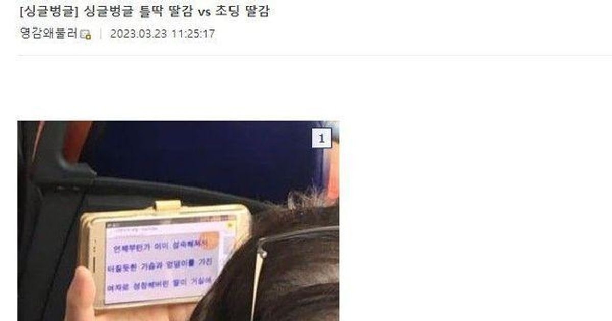 틀딱 딸감 VS 잼민 딸감
