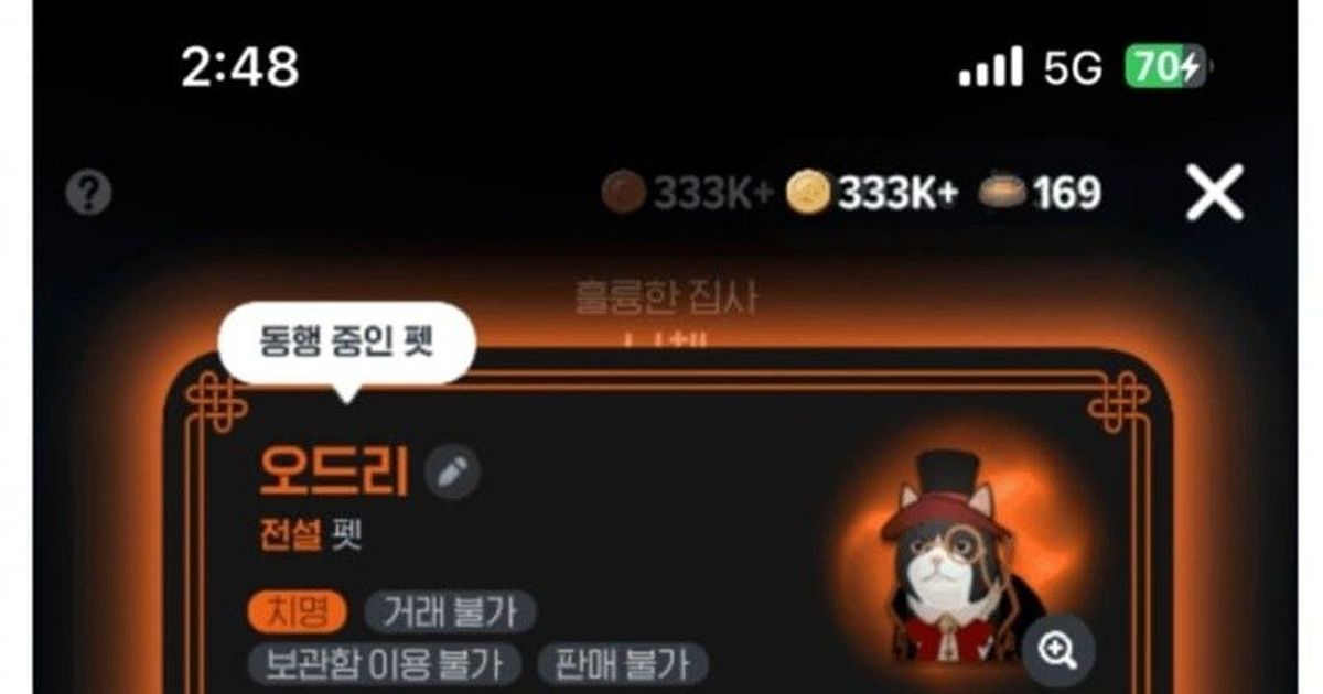오늘자 마비노기 모바일 500만원 오드리 펫 사건
